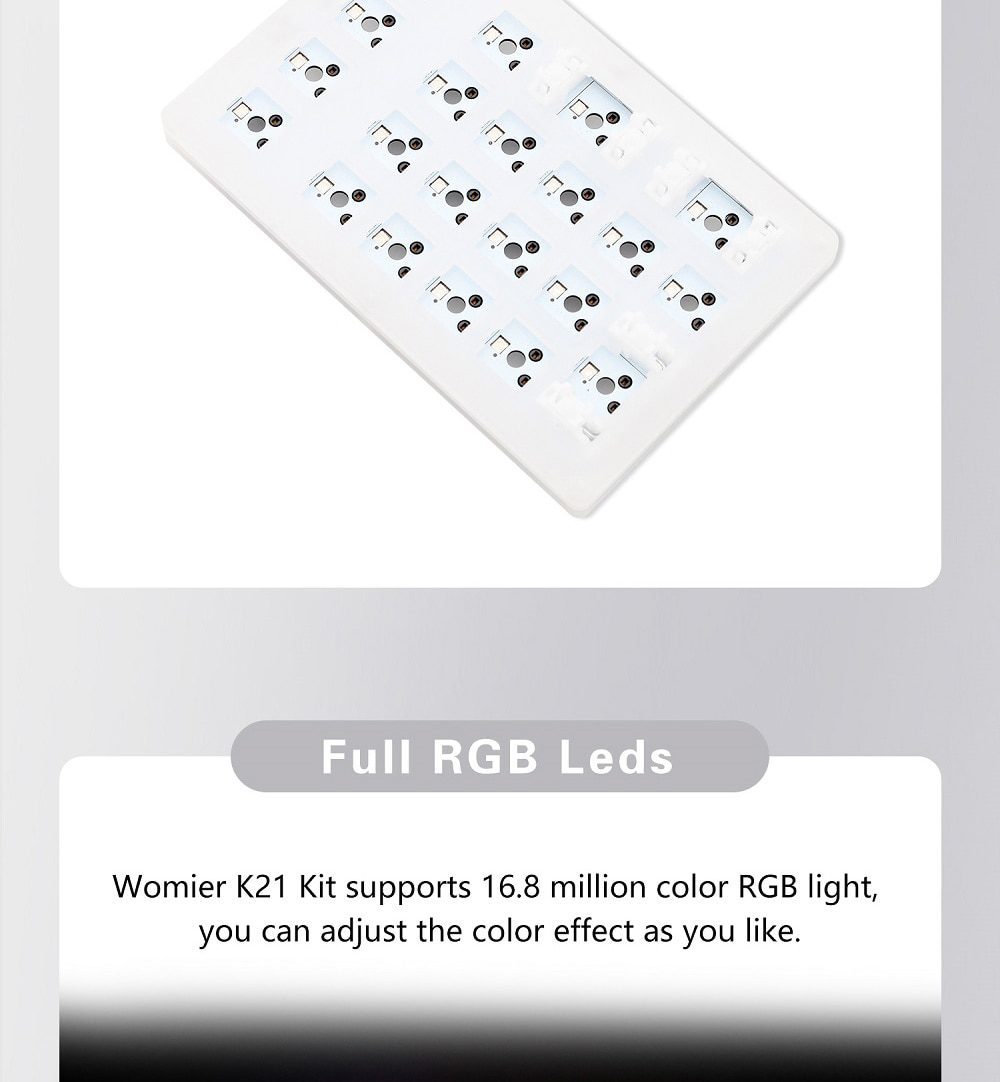 Womier 21 key K21 Mechanical Keyboard kit 20% Numpad PCB CASE hot swappable switch support lighting effects with RGB switch led Womier 21 key K21 Mechanical Keyboard kit 20% Numpad PCB CASE hot swappable switch support lighting effects with RGB switch led