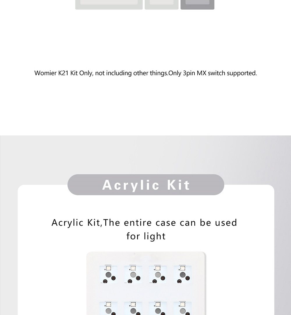 Womier 21 key K21 Mechanical Keyboard kit 20% Numpad PCB CASE hot swappable switch support lighting effects with RGB switch led Womier 21 key K21 Mechanical Keyboard kit 20% Numpad PCB CASE hot swappable switch support lighting effects with RGB switch led