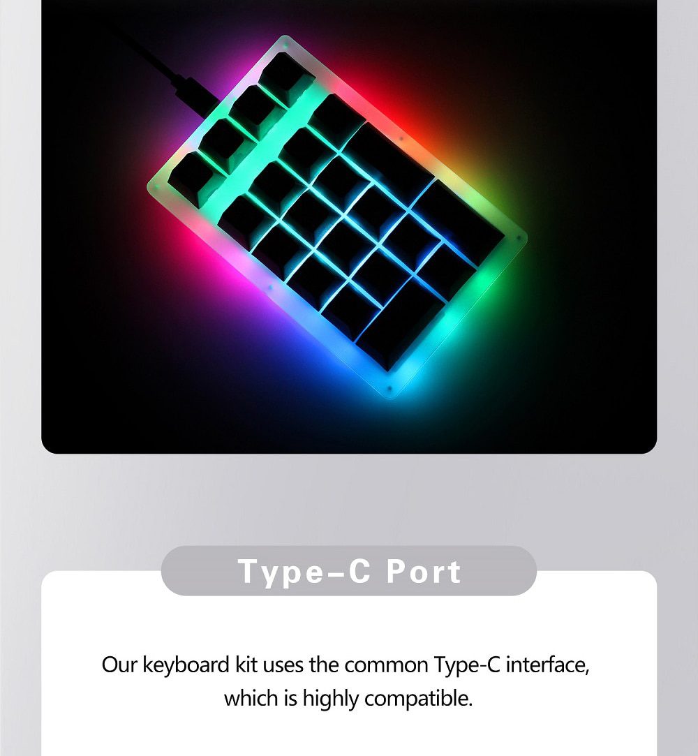 Womier 21 key K21 Mechanical Keyboard kit 20% Numpad PCB CASE hot swappable switch support lighting effects with RGB switch led Womier 21 key K21 Mechanical Keyboard kit 20% Numpad PCB CASE hot swappable switch support lighting effects with RGB switch led