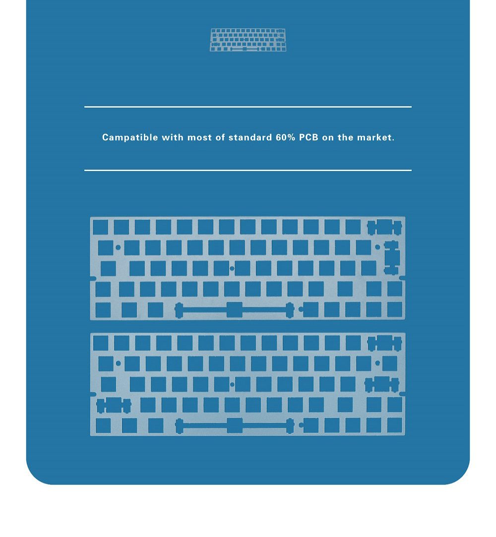 60% PC Plate Plastic Mechanical Keyboard 1,5mm thickness support xd60 xd64 gh60 BM60 ISO with arrow key Transparent Clear color 60% PC Plate Plastic Mechanical Keyboard 1,5mm thickness support xd60 xd64 gh60 BM60 ISO with arrow key Transparent Clear color