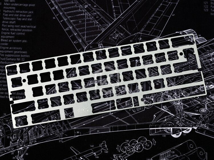 60% Aluminum Mechanical Keyboard Plate support xd60 xd64 gh60 silver color 60% Aluminum Mechanical Keyboard Plate support xd60 xd64 gh60 silver color