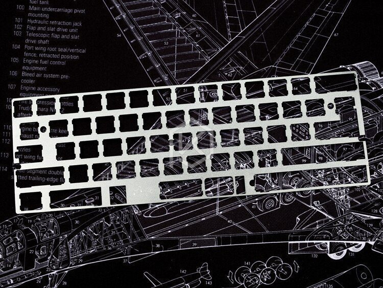 60% Aluminum Mechanical Keyboard Plate support xd60 xd64 gh60 silver color 60% Aluminum Mechanical Keyboard Plate support xd60 xd64 gh60 silver color