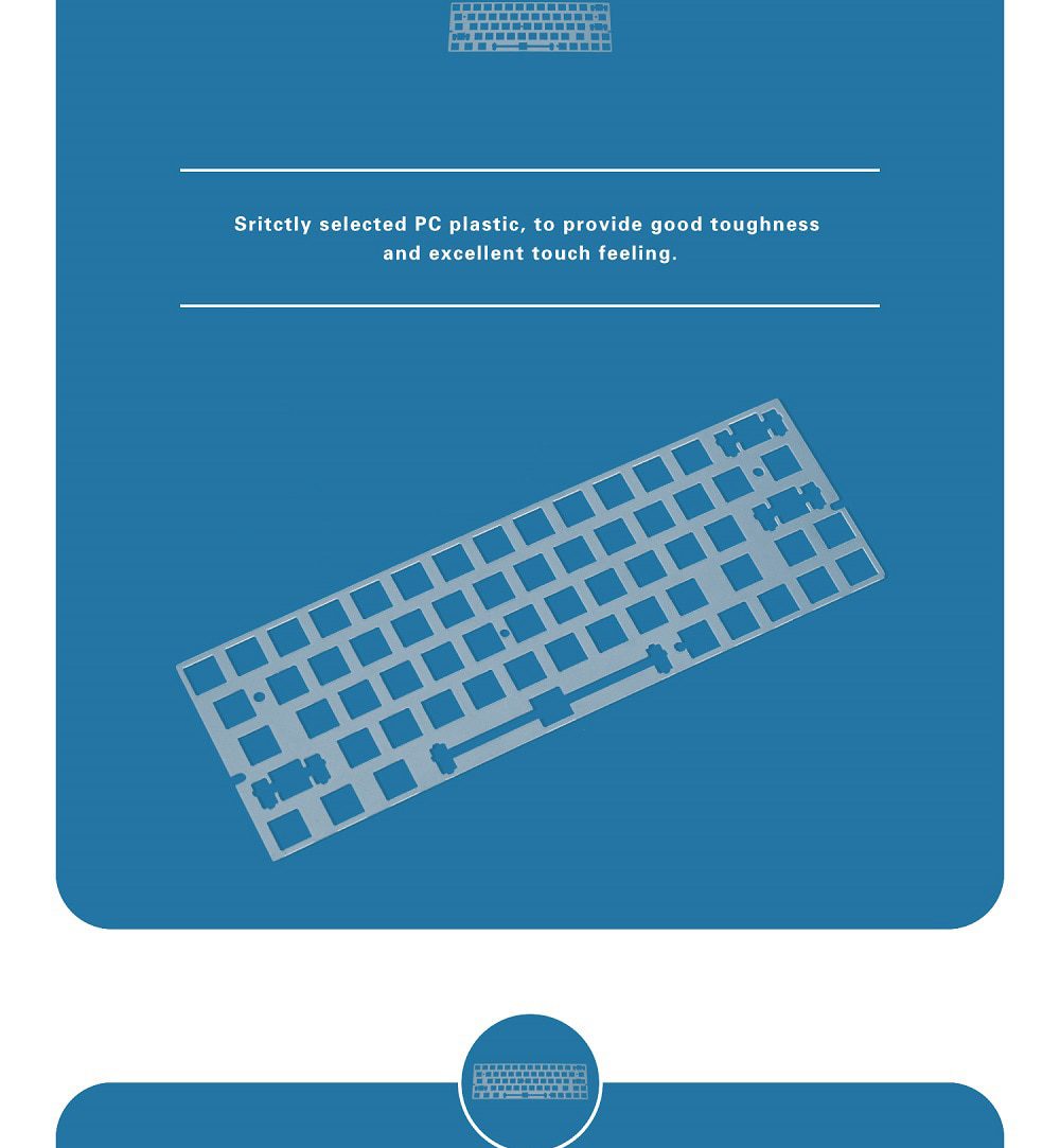 60% PC Plastic Mechanical Keyboard Plate 1,5mm thickness support xd60 xd64 gh60 BM60 ISO with arrow key Transparent Clear color 60% PC Plastic Mechanical Keyboard Plate 1,5mm thickness support xd60 xd64 gh60 BM60 ISO with arrow key Transparent Clear color