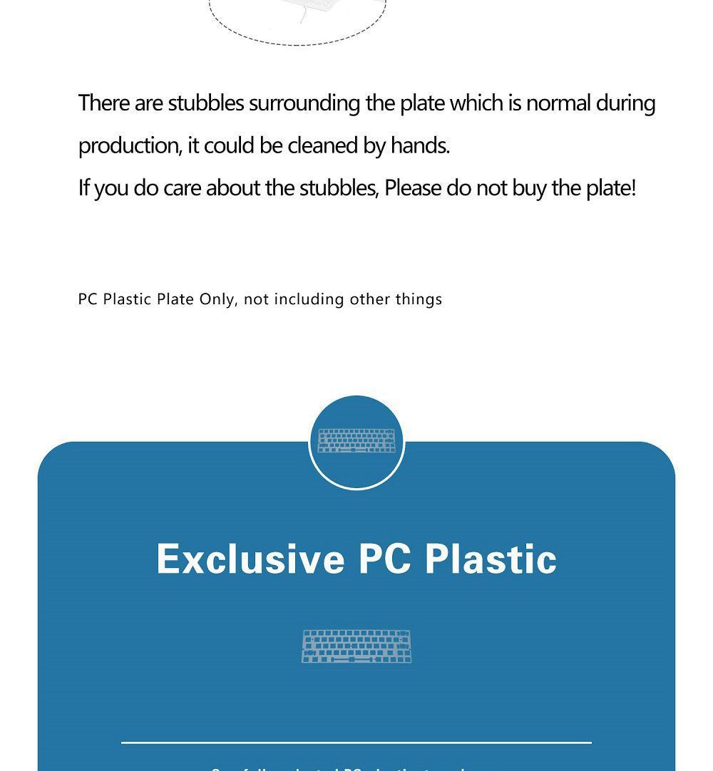 60% PC Plastic Mechanical Keyboard Plate 1,5mm thickness support xd60 xd64 gh60 BM60 ISO with arrow key Transparent Clear color 60% PC Plastic Mechanical Keyboard Plate 1,5mm thickness support xd60 xd64 gh60 BM60 ISO with arrow key Transparent Clear color