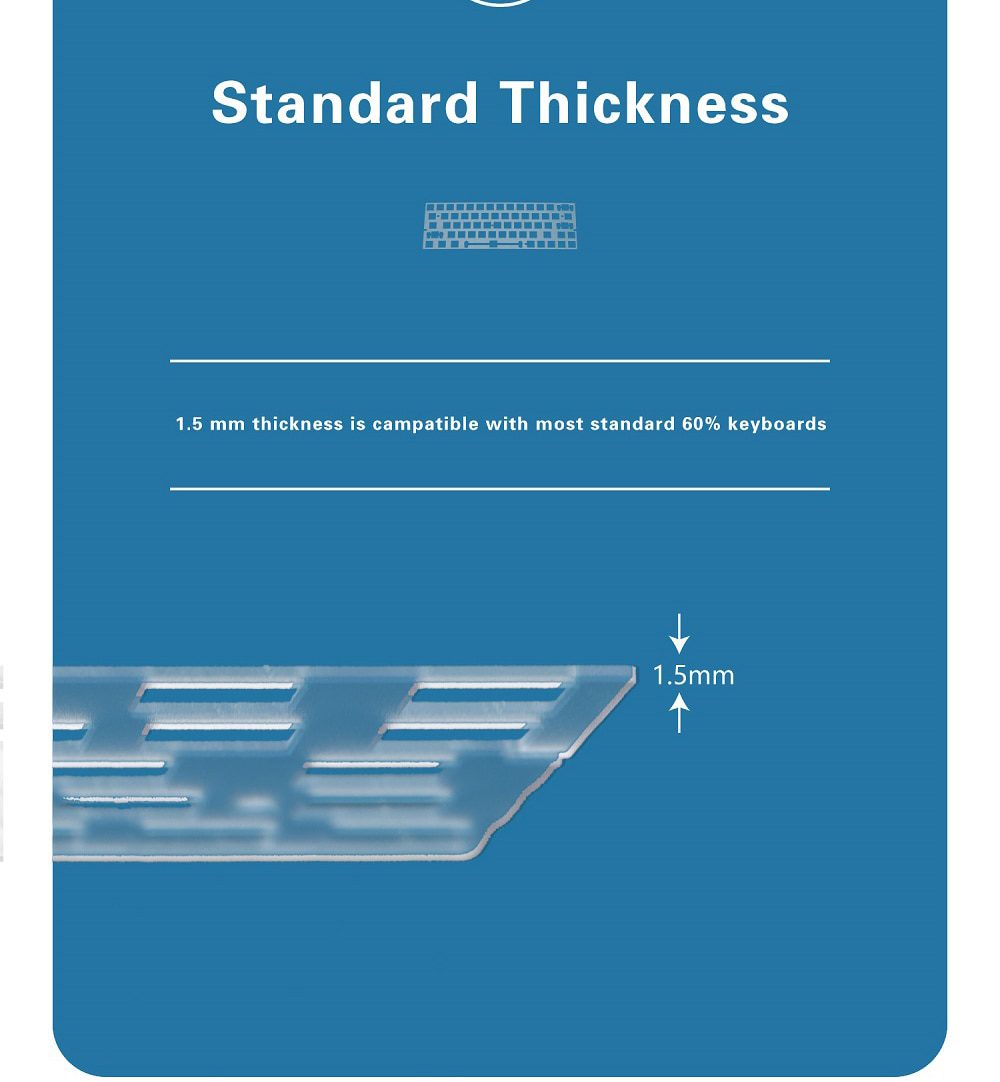 60% PC Plastic Mechanical Keyboard Plate 1,5mm thickness support xd60 xd64 gh60 BM60 ISO with arrow key Transparent Clear color 60% PC Plastic Mechanical Keyboard Plate 1,5mm thickness support xd60 xd64 gh60 BM60 ISO with arrow key Transparent Clear color
