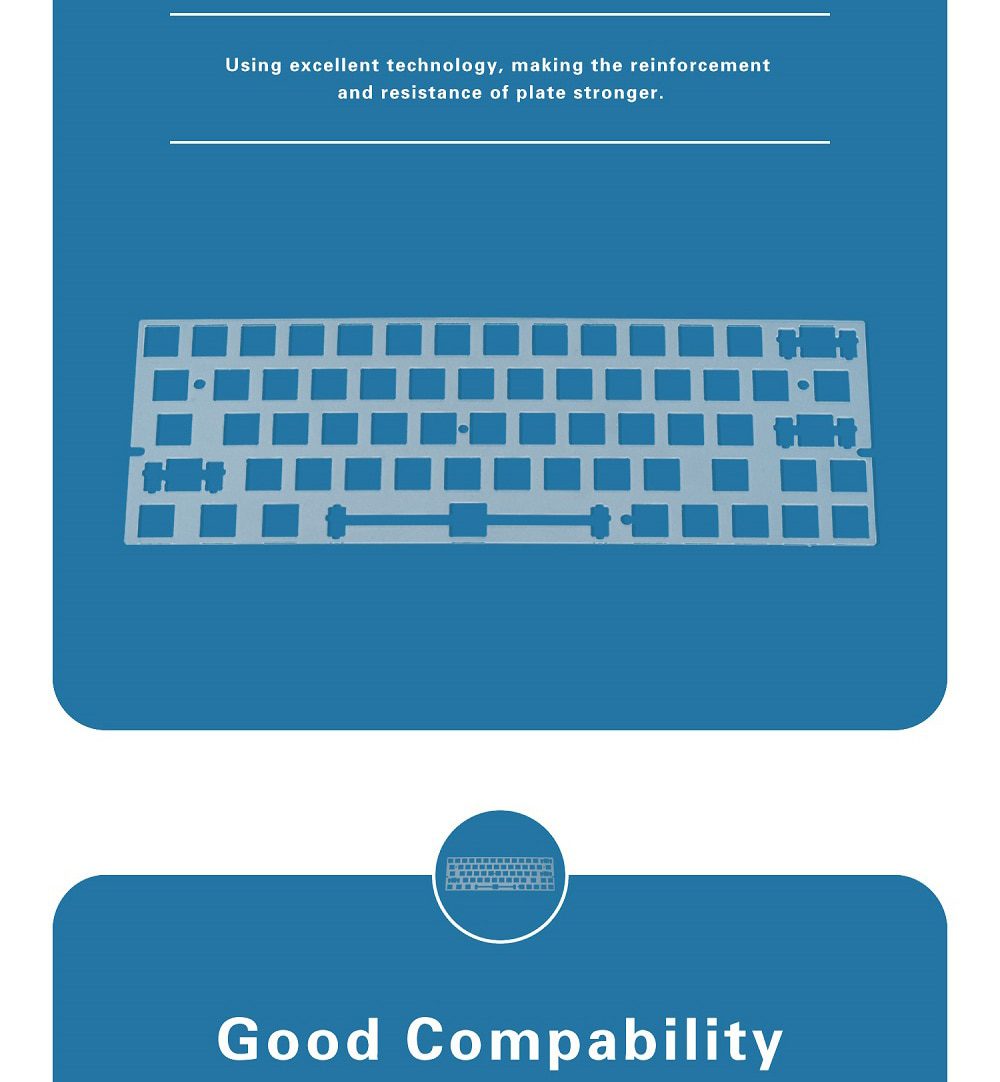 60% PC Plastic Mechanical Keyboard Plate 1,5mm thickness support xd60 xd64 gh60 BM60 ISO with arrow key Transparent Clear color 60% PC Plastic Mechanical Keyboard Plate 1,5mm thickness support xd60 xd64 gh60 BM60 ISO with arrow key Transparent Clear color