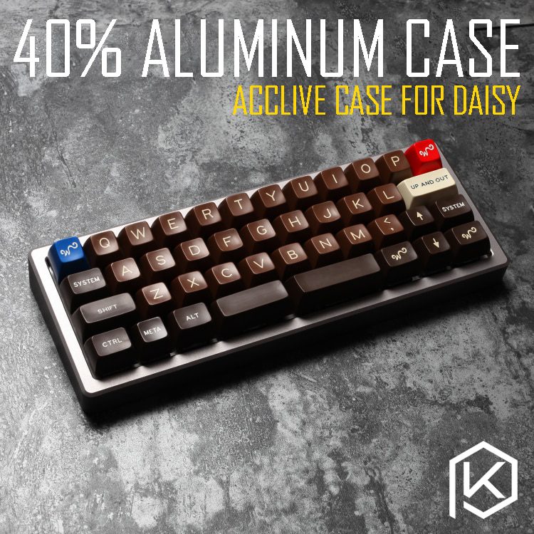 Anodized Aluminium case for daisy 40% hhkb layout custom keyboard acrylic panels diffuser can support daisy Anodized Aluminium case for daisy 40% hhkb layout custom keyboard acrylic panels diffuser can support daisy