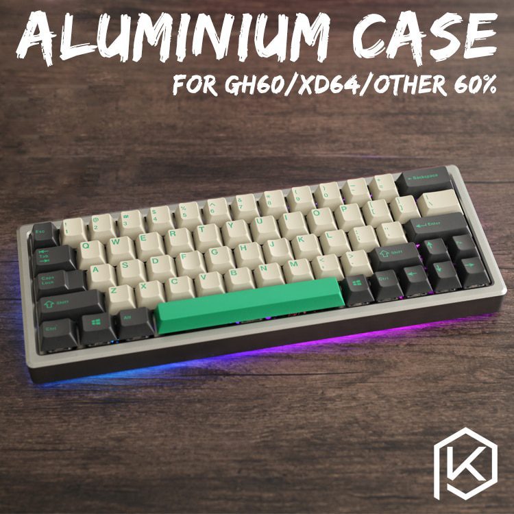 Anodized Aluminium case for xd60 xd64 60% custom keyboard acrylic panels acrylic diffuser gh60 xd64 xd60 60% rotatable supporter