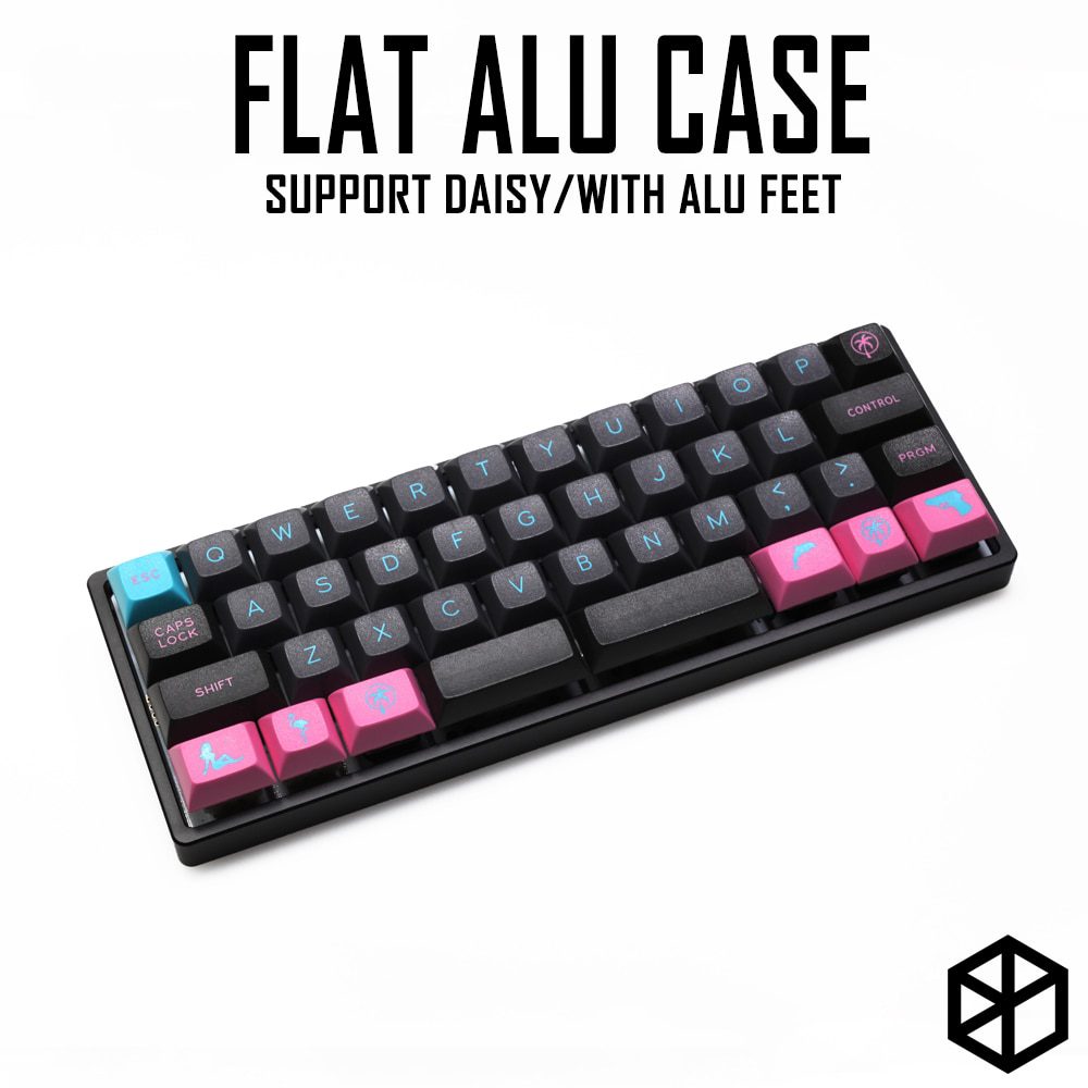 Anodized Aluminium flat case with metal feet for custom mechanical keyboard black siver grey colorway for daisy 40% mini Anodized Aluminium flat case with metal feet for custom mechanical keyboard black siver grey colorway for daisy 40% mini