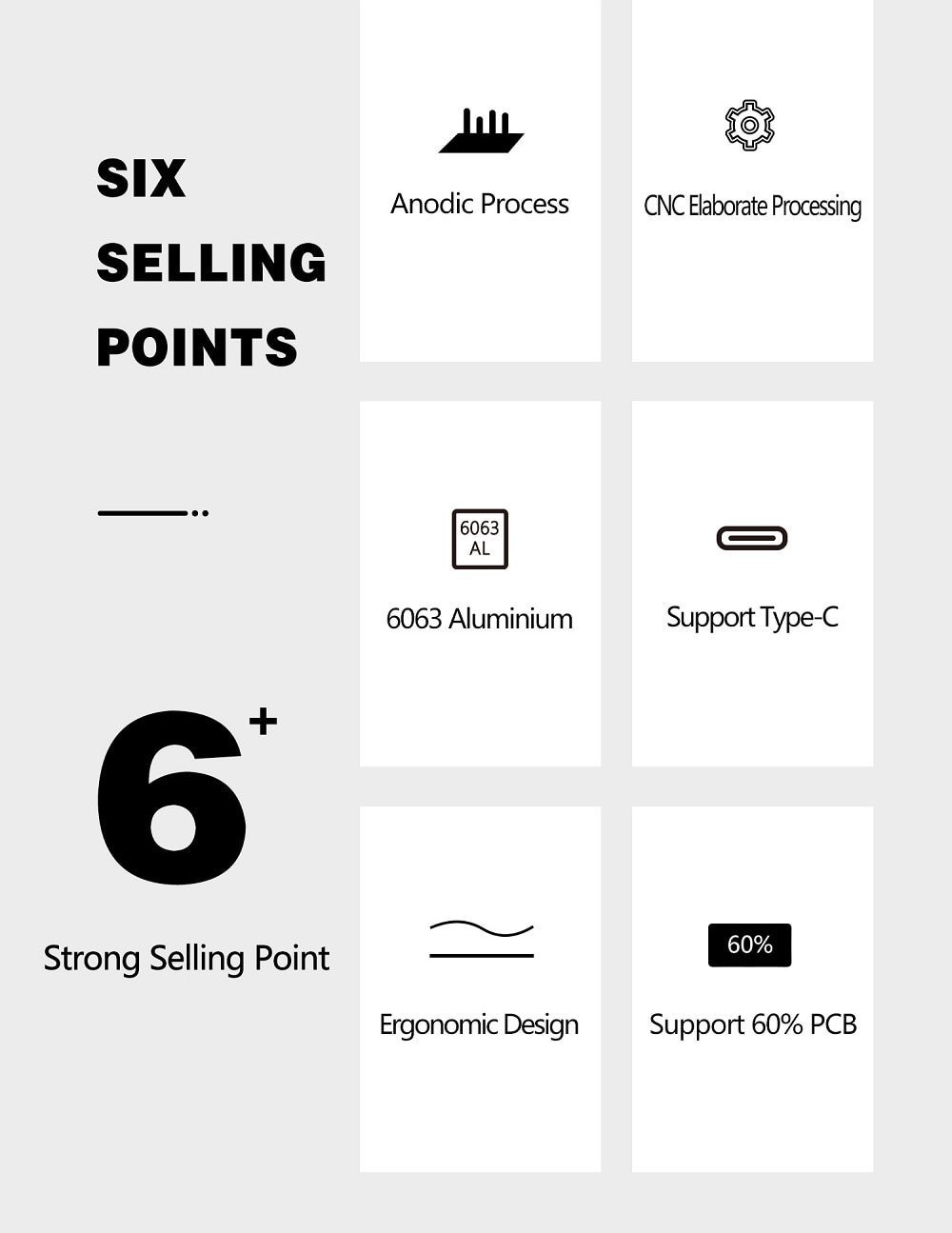 Poseidon PSD60 Defender Case Anodized Aluminium case for custom mechanical keyboard Black Silver Light Grey for gh60 xd60 xd64 Poseidon PSD60 Defender Case Anodized Aluminium case for custom mechanical keyboard Black Silver Light Grey for gh60 xd60 xd64