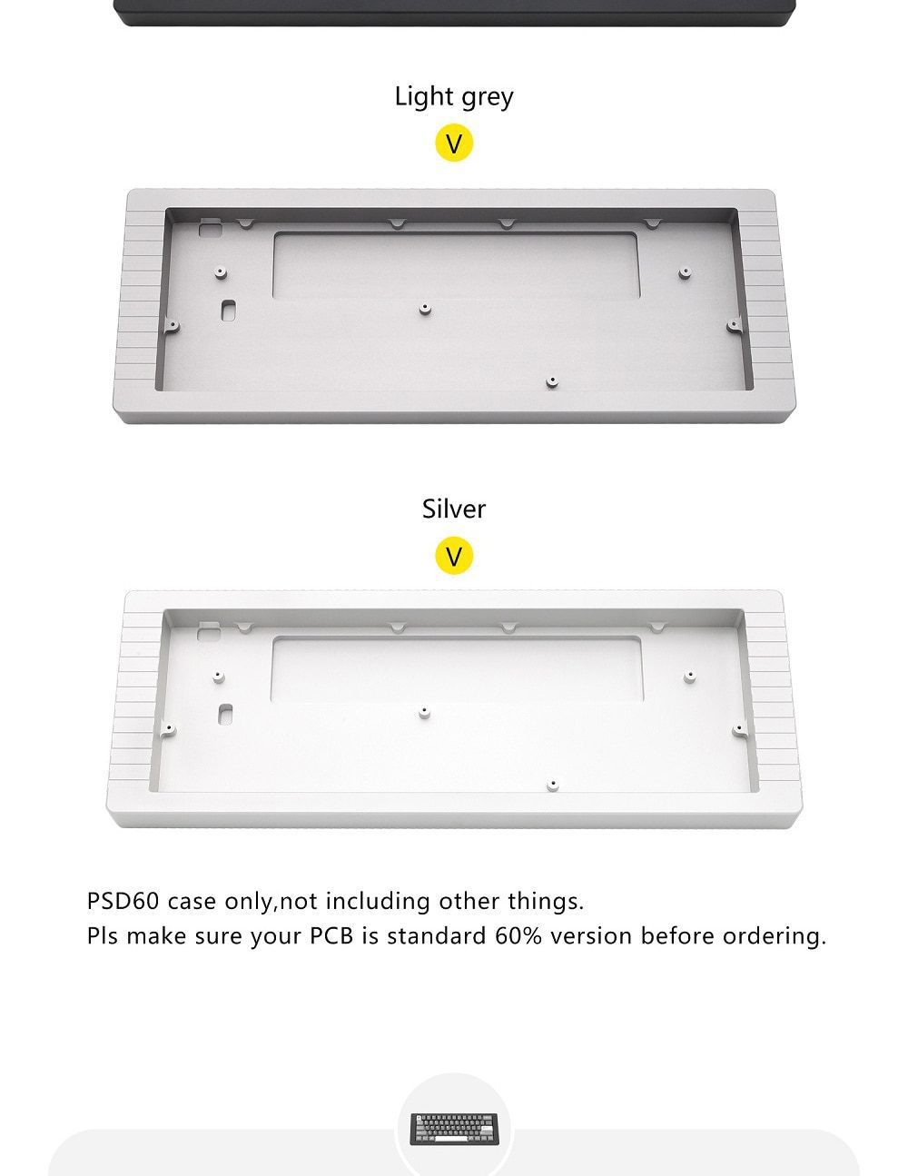 Poseidon PSD60 Defender Case Anodized Aluminium case for custom mechanical keyboard Black Silver Light Grey for gh60 xd60 xd64 Poseidon PSD60 Defender Case Anodized Aluminium case for custom mechanical keyboard Black Silver Light Grey for gh60 xd60 xd64