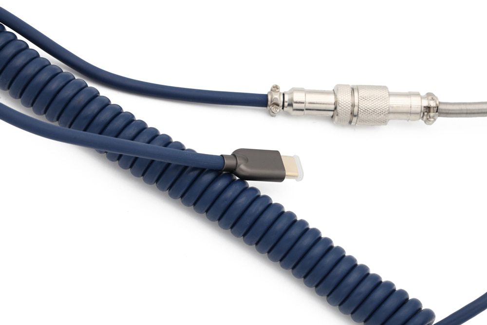GKs Space Cable Aviator Dark Blue Custom usb c port coiled Cable wire for Mechanical Keyboard GH60 USB cable type c USB GKs Space Cable Aviator Dark Blue Custom usb c port coiled Cable wire for Mechanical Keyboard GH60 USB cable type c USB