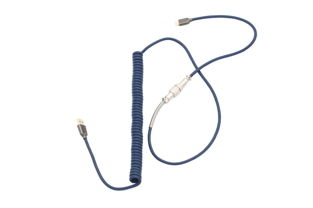 GKs Space Cable Aviator Dark Blue Custom usb c port coiled Cable wire for Mechanical Keyboard GH60 USB cable type c USB GKs Space Cable Aviator Dark Blue Custom usb c port coiled Cable wire for Mechanical Keyboard GH60 USB cable type c USB