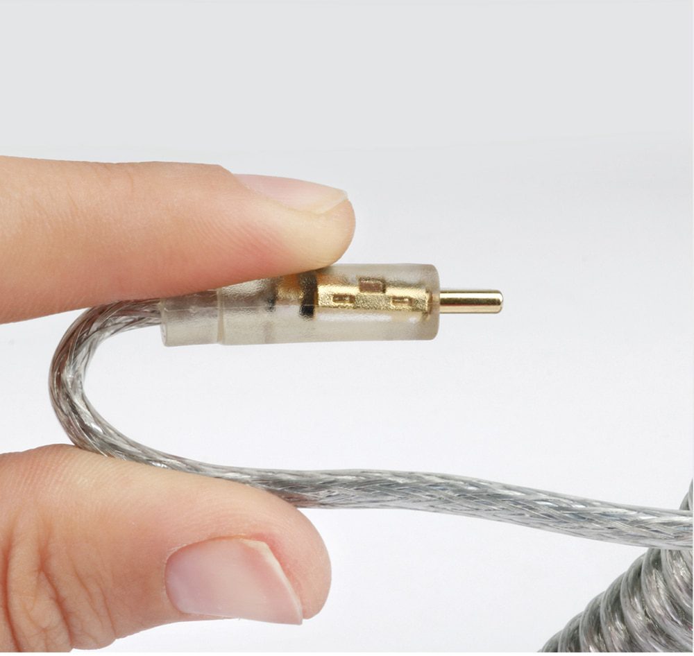 LINDY type c Cable wire Mechanical Keyboard Silver cable coiled cable gold plating usb a to usb c soft wire for detachable usb