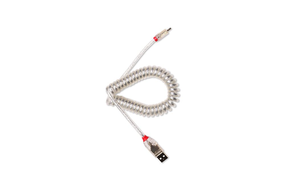 LINDY type c Cable wire Mechanical Keyboard Silver cable coiled cable gold plating usb a to usb c soft wire for detachable usb