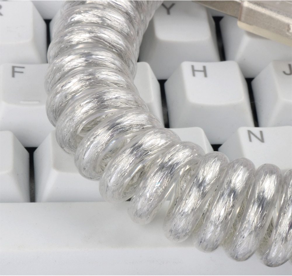 LINDY type c Cable wire Mechanical Keyboard Silver cable coiled cable gold plating usb a to usb c soft wire for detachable usb