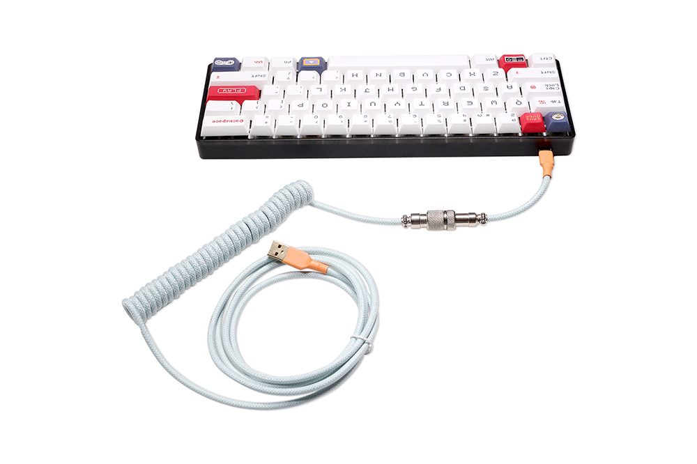 mStone Space Cable Aviator Custom usb c port mini port coiled Cable wire for Mechanical Keyboard USB cable type c USB Light Blue mStone Space Cable Aviator Custom usb c port mini port coiled Cable wire for Mechanical Keyboard USB cable type c USB Light Blue