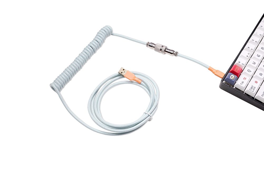 mStone Space Cable Aviator Custom usb c port mini port coiled Cable wire for Mechanical Keyboard USB cable type c USB Light Blue mStone Space Cable Aviator Custom usb c port mini port coiled Cable wire for Mechanical Keyboard USB cable type c USB Light Blue