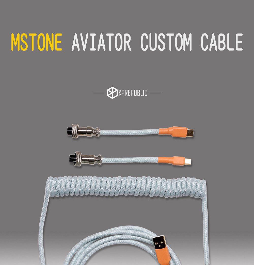 mStone Space Cable Aviator Custom usb c port mini port coiled Cable wire for Mechanical Keyboard USB cable type c USB Light Blue mStone Space Cable Aviator Custom usb c port mini port coiled Cable wire for Mechanical Keyboard USB cable type c USB Light Blue