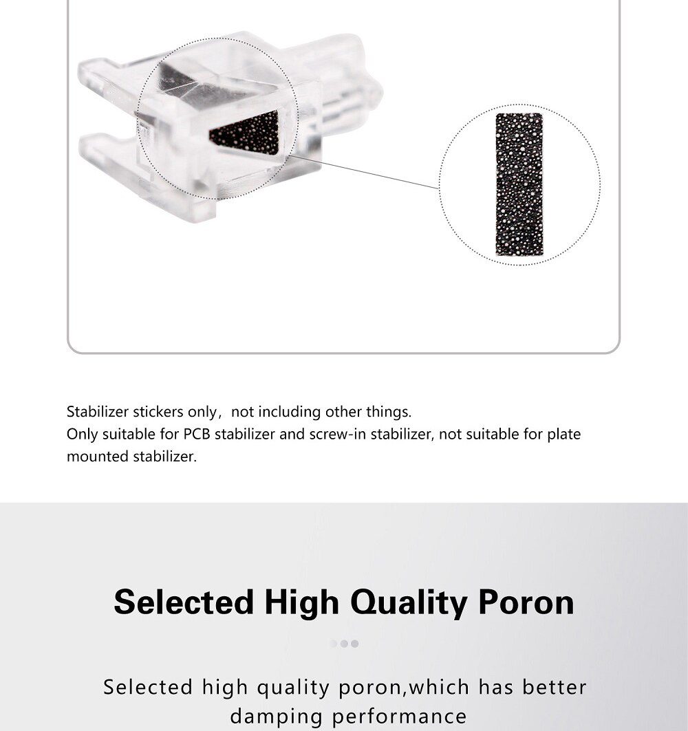 KPrepublic PCB Stabilizer stickers poron film pad reduce steel wire noise and wobble for pcb screw in stabilizer gasket KPrepublic PCB Stabilizer stickers poron film pad reduce steel wire noise and wobble for pcb screw in stabilizer gasket