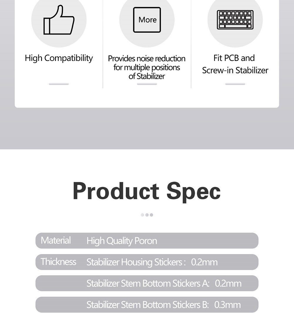 KPrepublic PCB Stabilizer stickers poron film pad reduce steel wire noise and wobble for pcb screw in stabilizer gasket KPrepublic PCB Stabilizer stickers poron film pad reduce steel wire noise and wobble for pcb screw in stabilizer gasket