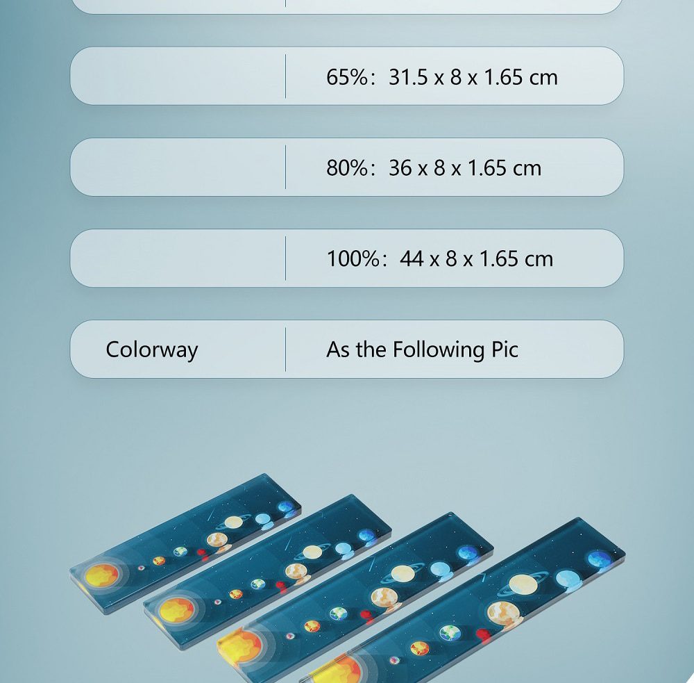 mStone PMMA Solar System Wrist Rest with Rubber Feet for mechanical keyboards gh60 xd60 xd64 80% 87 100% 104 xd84 BM60 BM65 BM68 mStone PMMA Solar System Wrist Rest with Rubber Feet for mechanical keyboards gh60 xd60 xd64 80% 87 100% 104 xd84 BM60 BM65 BM68