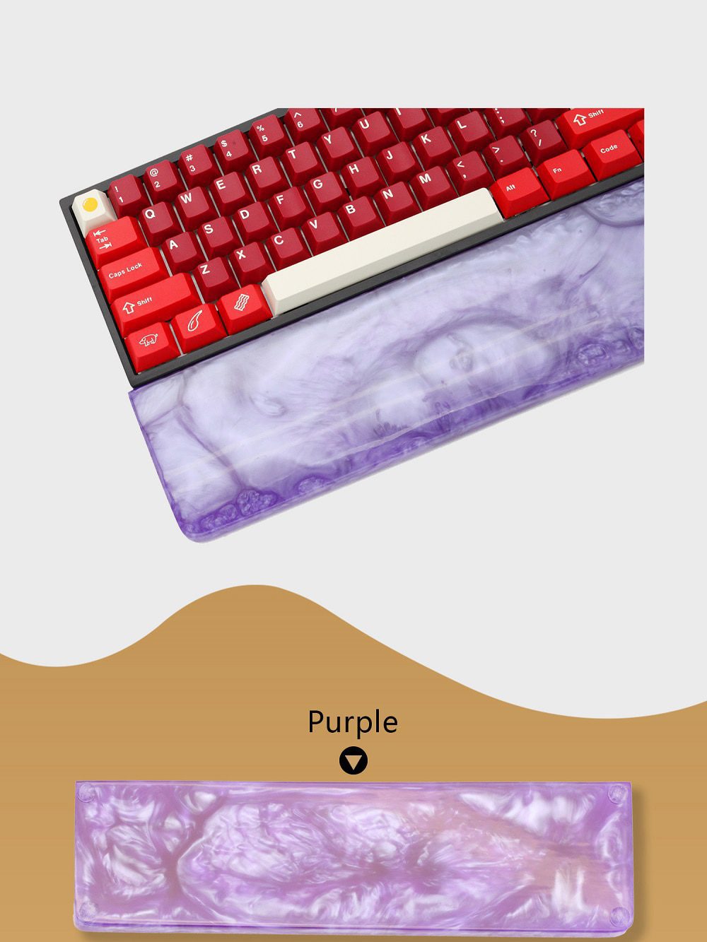 LOOP Resin Wrist Rest Handmade Wrist with Rubber feet for mechanical keyboards gh60 xd60 xd64 60% Poker 87