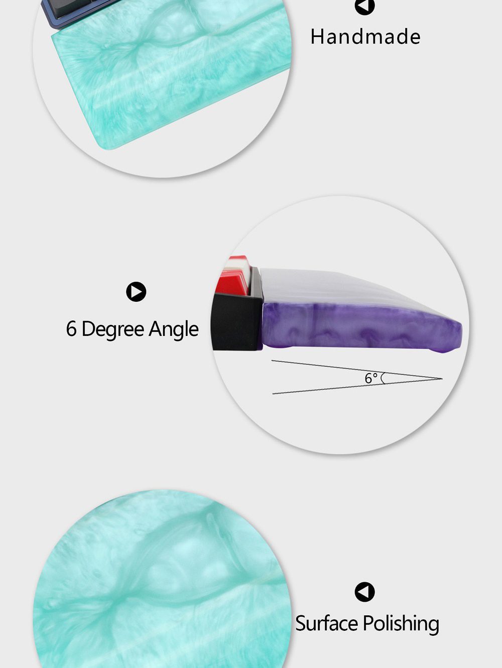 LOOP Resin Wrist Rest Handmade Wrist with Rubber feet for mechanical keyboards gh60 xd60 xd64 60% Poker 87