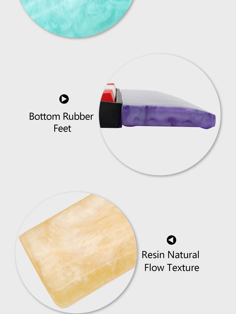 LOOP Resin Wrist Rest Handmade Wrist with Rubber feet for mechanical keyboards gh60 xd60 xd64 60% Poker 87