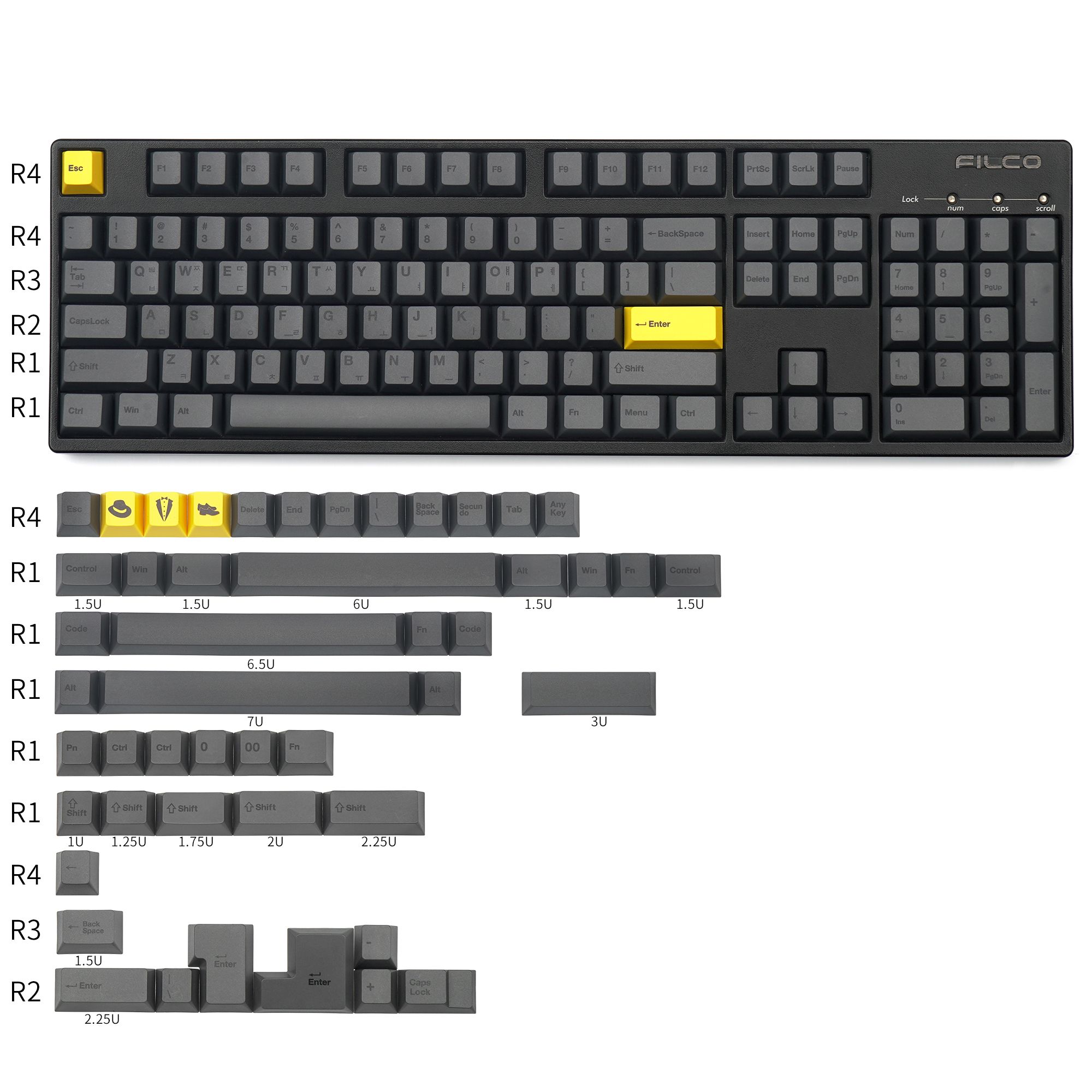 KBDfans 151keys Cherry Profile DYE-SUB LIMATED PBT English Korean Keycaps Cherry MX Mechanical Keyboard KBDfans 151keys Cherry Profile DYE-SUB LIMATED PBT English Korean Keycaps Cherry MX Mechanical Keyboard