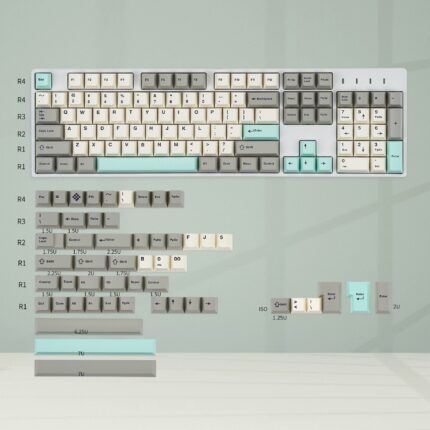 Simple Grey Dye-Subbed Keycap Set For MX Mechanical Keyboard