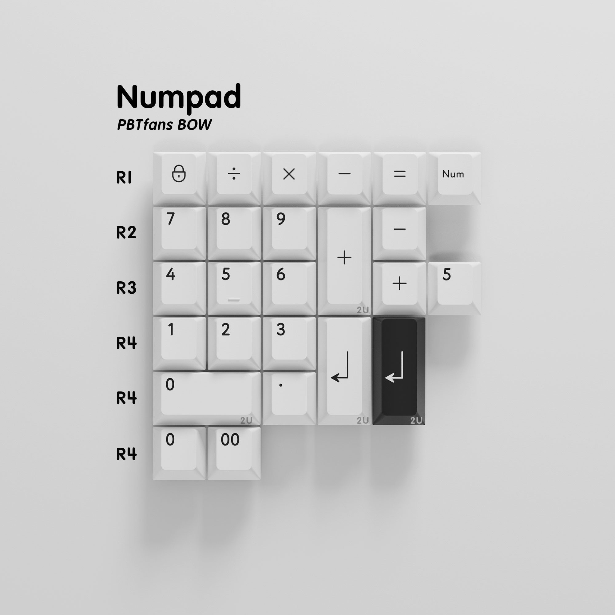 PBTfans™ Doubleshot BOW PBT Material Cherry Profile Keycaps Numpad/Spacebar/40s/International Kits