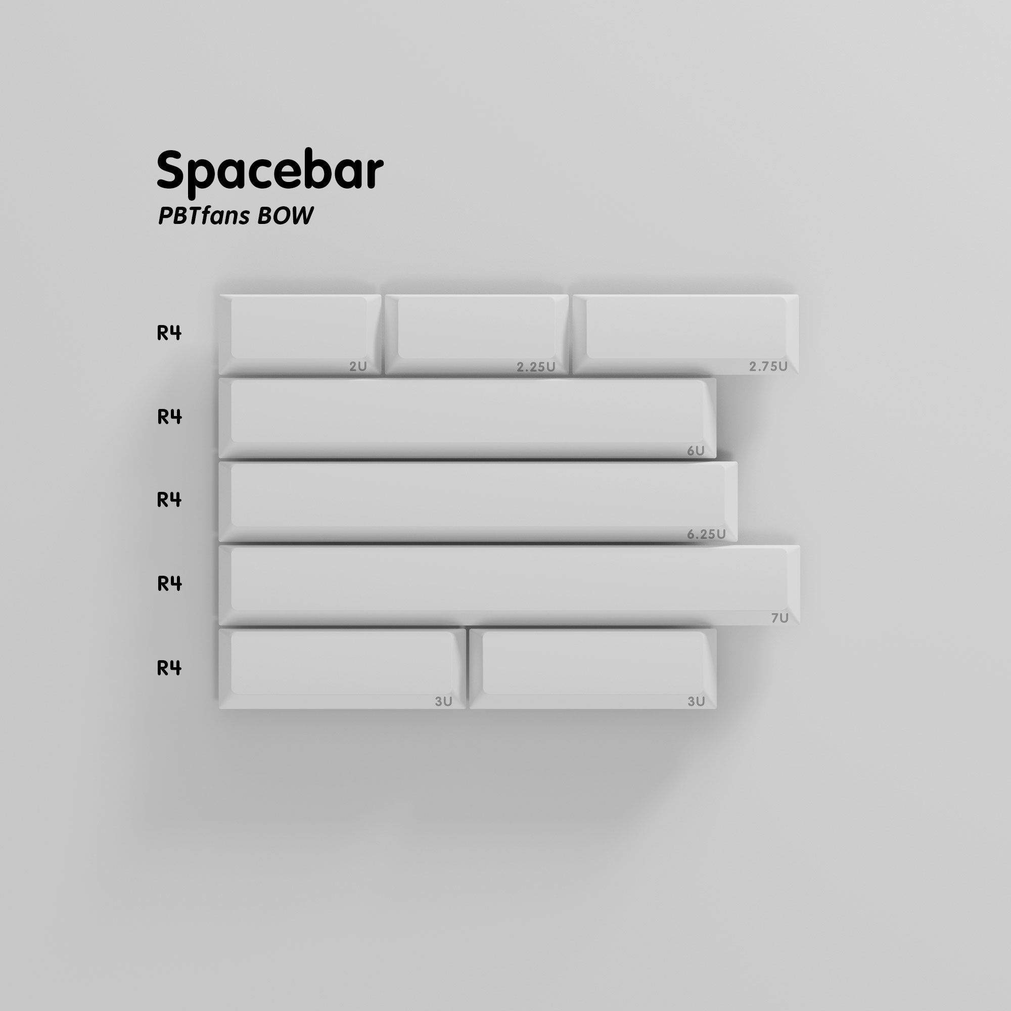 PBTfans™ Doubleshot BOW PBT Material Cherry Profile Keycaps Numpad/Spacebar/40s/International Kits
