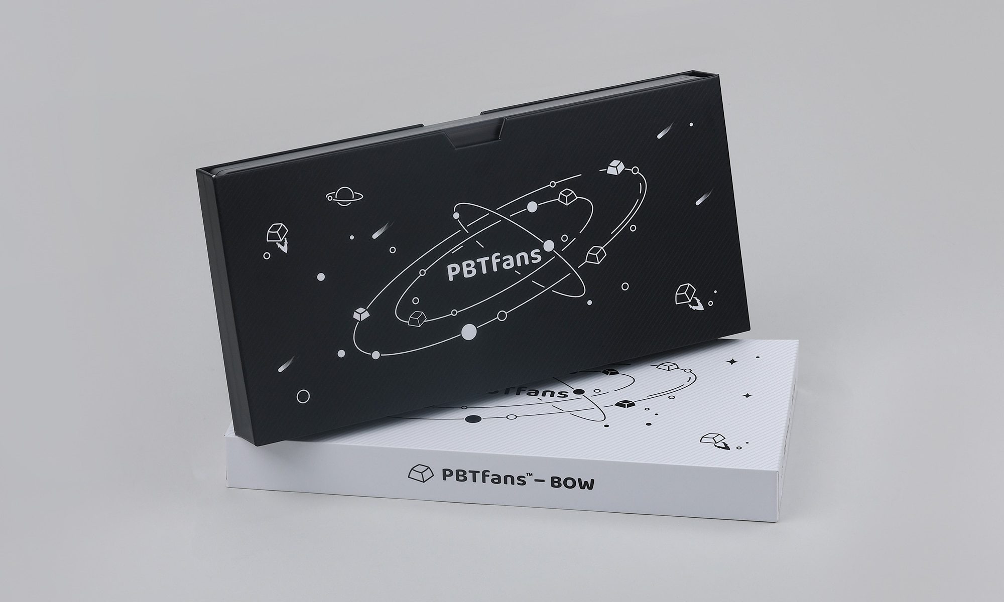 [Base kit] PBTfans™ Doubleshot BOW PBT Material Cherry Profile Keycaps Icon/Text Modifiers /ISO Enter/1.75U Shift/Command key