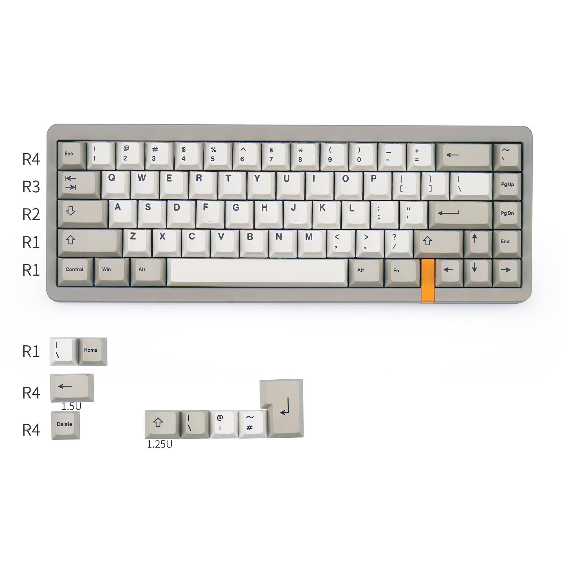 KBDfans 76 keys Cherry Profile Dye-sub EPBT Keycaps For KBD67 Lite KBDfans 76 keys Cherry Profile Dye-sub EPBT Keycaps For KBD67 Lite