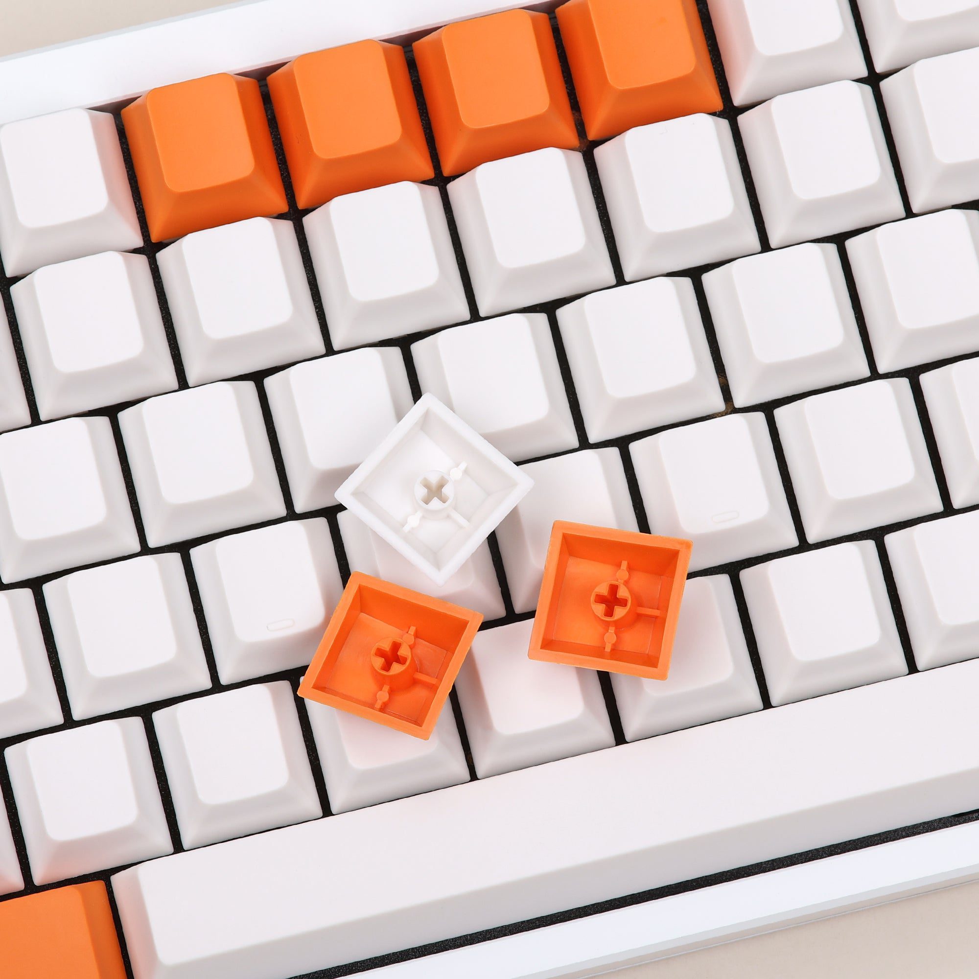 KBDfans Cherry Profile PBT Gray Blue And Orange Blank Keycaps 128 Keys 61/63/67/68/87/104/108/KBD67 Layouts KBDfans Cherry Profile PBT Gray Blue And Orange Blank Keycaps 128 Keys 61/63/67/68/87/104/108/KBD67 Layouts