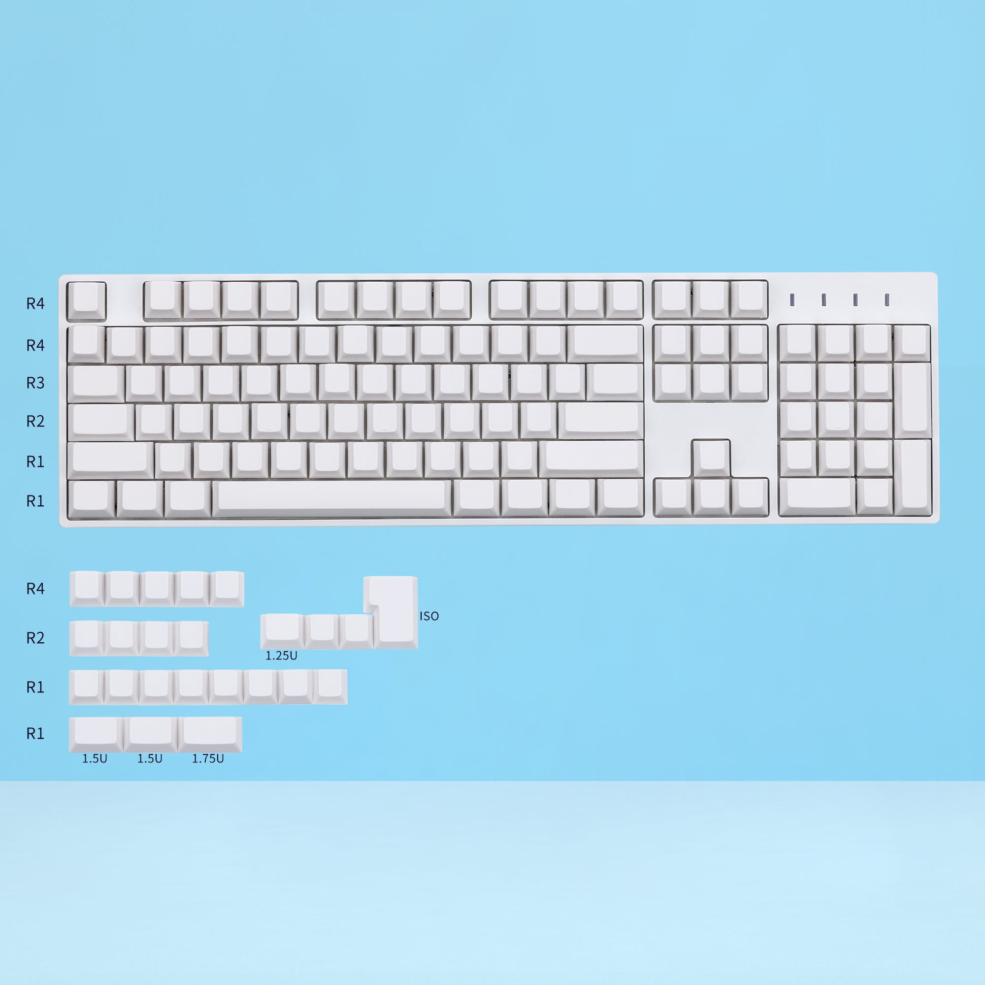 KBDfans Cherry Profile PBT Gray Blue And Orange Blank Keycaps 128 Keys 61/63/67/68/87/104/108/KBD67 Layouts KBDfans Cherry Profile PBT Gray Blue And Orange Blank Keycaps 128 Keys 61/63/67/68/87/104/108/KBD67 Layouts