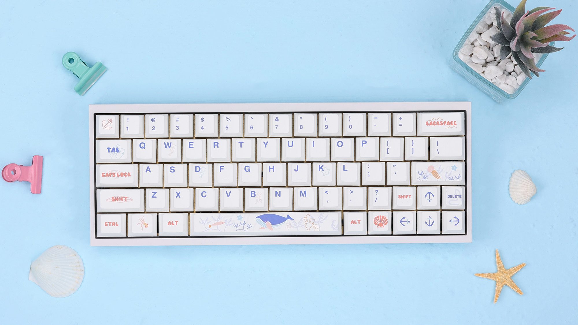 KBDfans Cherry Profile Corgi/Ocean PBT Dye-sub Keycaps Fit Cherry MX Switches 63/64/67/68/84/104 keys Layout