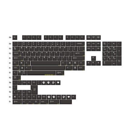 EPBT EnjoyPBT White On Black ABS Doubleshot Keycaps Set Cherry Profile For MX Mechanical Keyboard