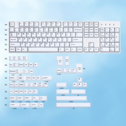 WOB/ BOW PBT Doubleshot Keycaps Fit 61/63/64/67/68/84/96 Keys and HHKB Layout For Mechanial Keyboard