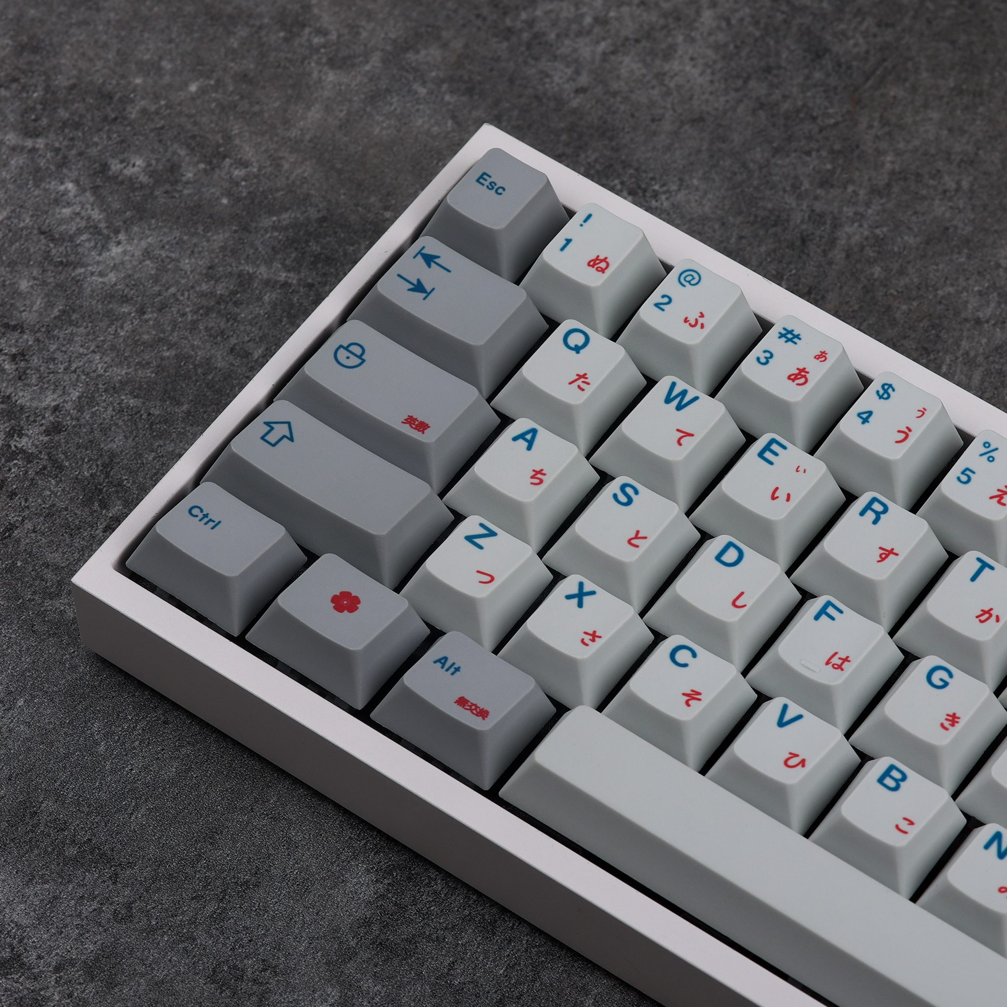 KBDfans Japanese Cherry Profile Grey White and Blue for MX Mechanical Keyboard Clearance Keycaps KBDfans Japanese Cherry Profile Grey White and Blue for MX Mechanical Keyboard Clearance Keycaps