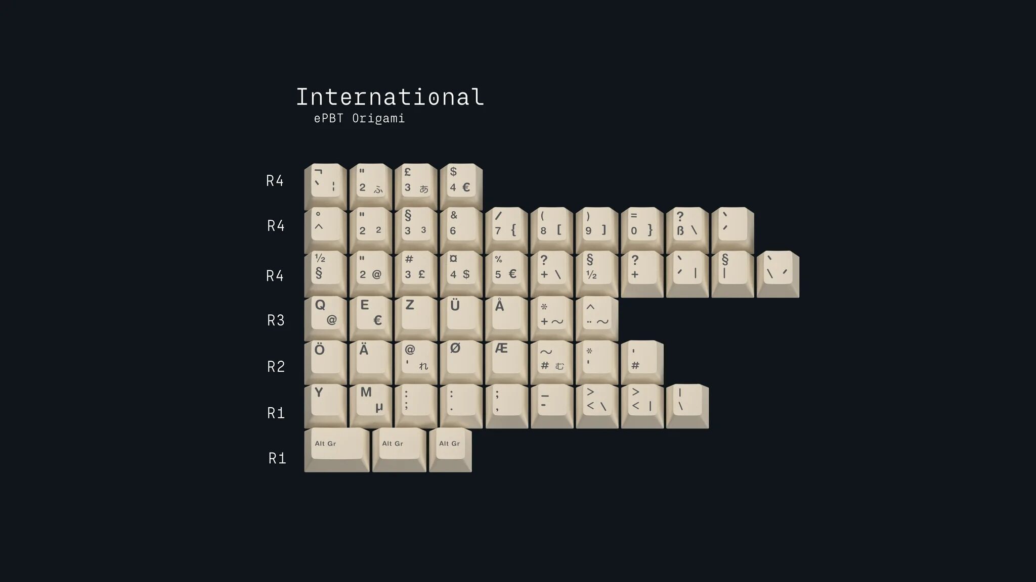 [Restock] EPBT Origami Keycaps Set Cherry Profile Keycaps Numpad/Spacebar/40s/International Kits