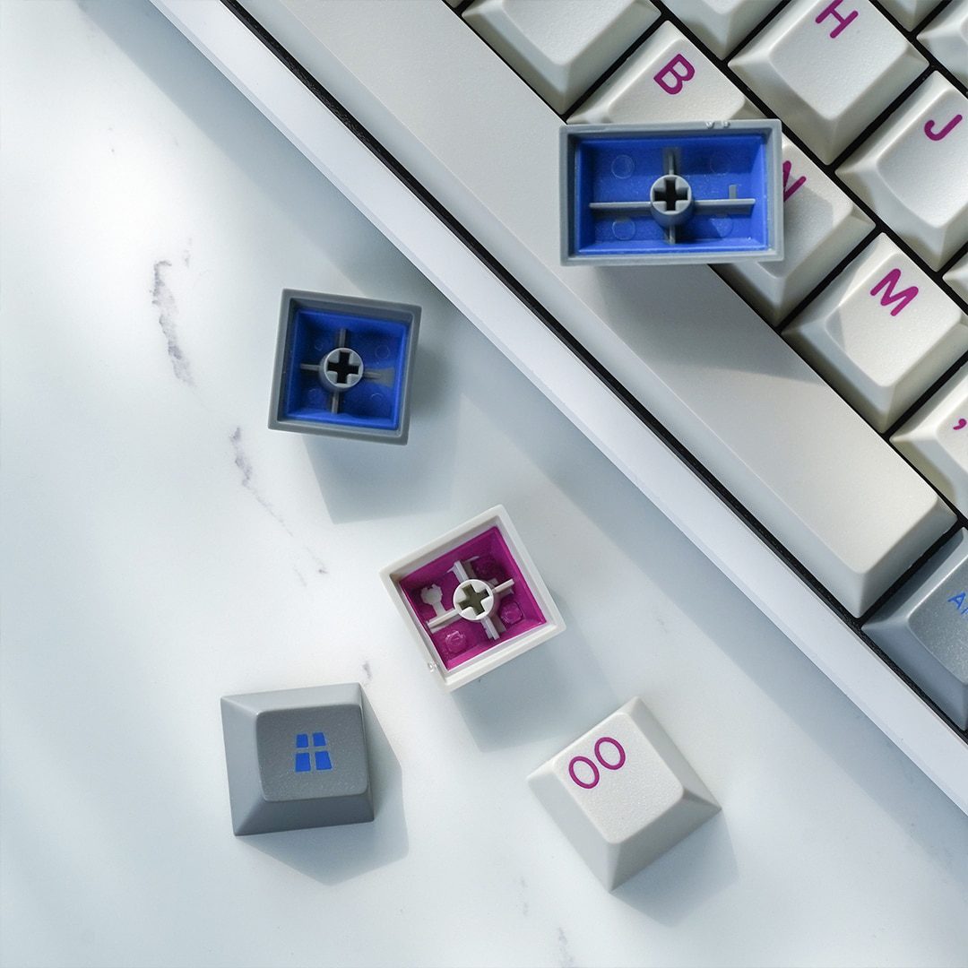 EPBT Enjoypbt Grey White ABS Doubleshot Cherry Profile Keycaps Set For Cherry MX Mechanical Keyboard 1.75U/2U Shift Keys