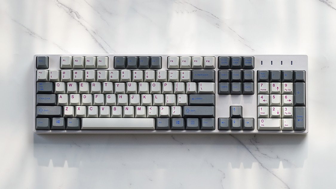 EPBT Enjoypbt Grey White ABS Doubleshot Cherry Profile Keycaps Set For Cherry MX Mechanical Keyboard 1.75U/2U Shift Keys