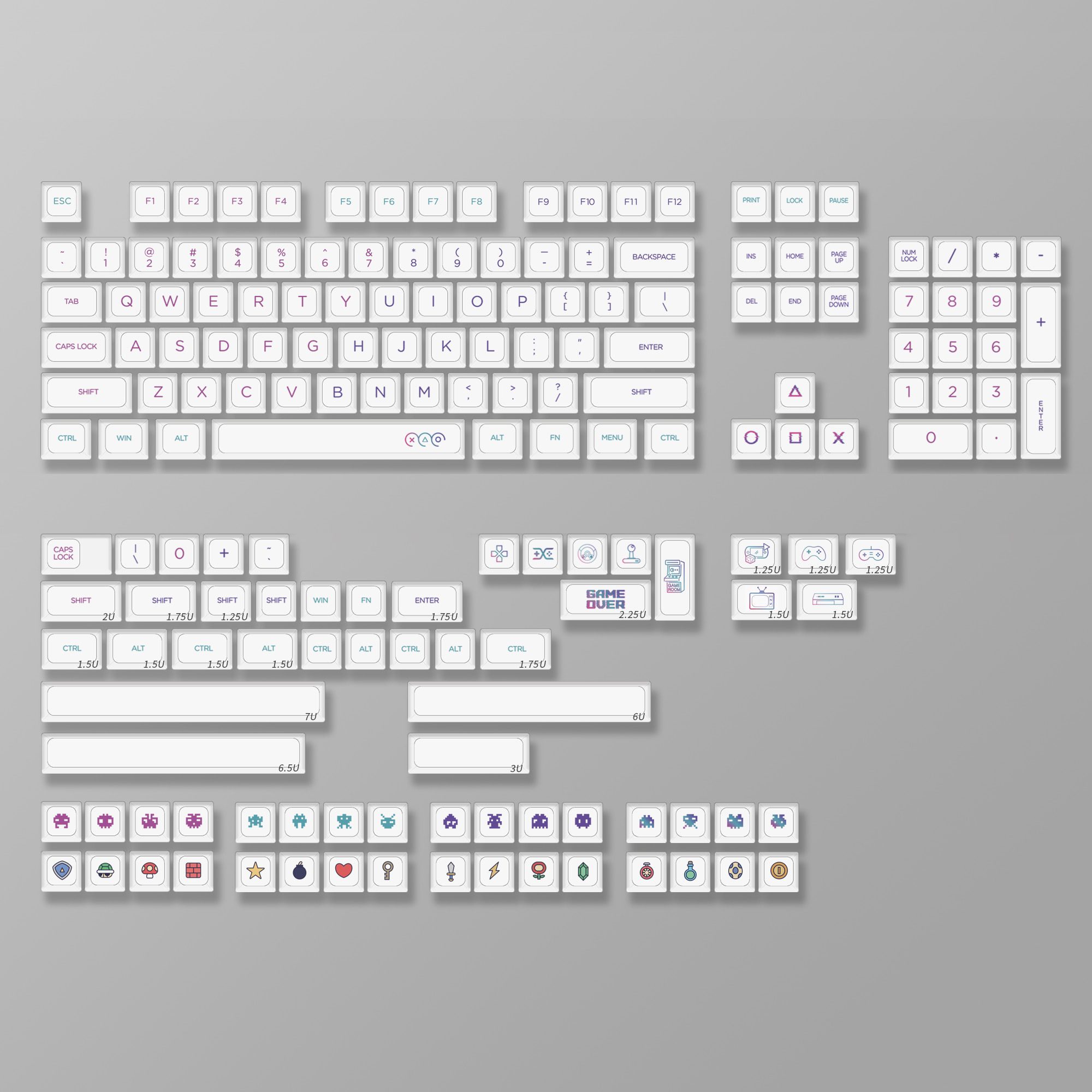NP Electronic Game Dye-sub Keycaps Set For Customized MX Mechanical Keyboard NP Electronic Game Dye-sub Keycaps Set For Customized MX Mechanical Keyboard