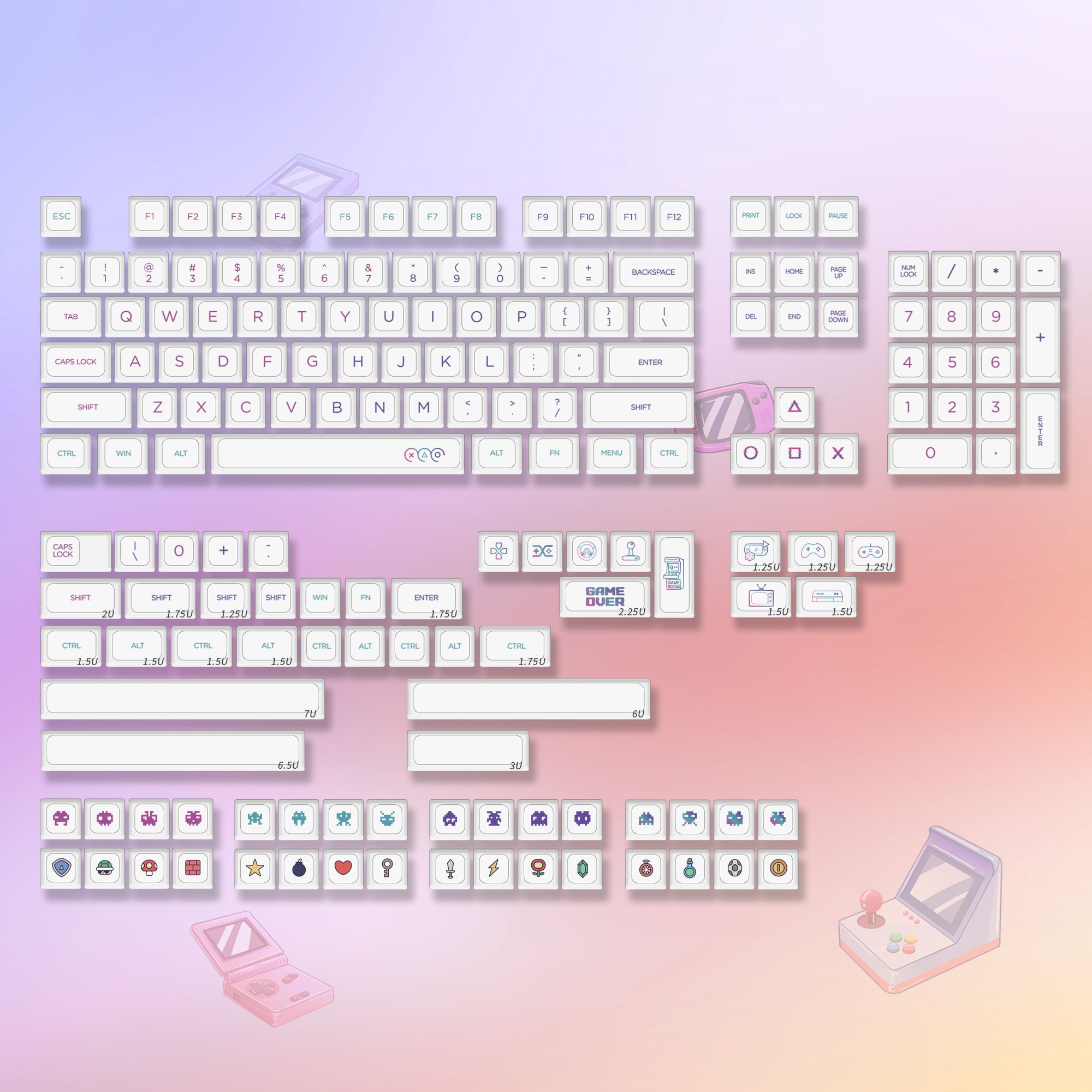 NP Electronic Game Dye-sub Keycaps Set For Customized MX Mechanical Keyboard NP Electronic Game Dye-sub Keycaps Set For Customized MX Mechanical Keyboard