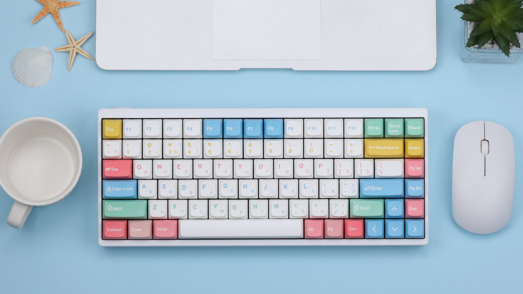 KBDfans 176 keys NP Profile 1950S Multi-Color Dye-Sub Keycaps Fit 63/64/67/68/104/108 Keys For Mechanical Keyboard