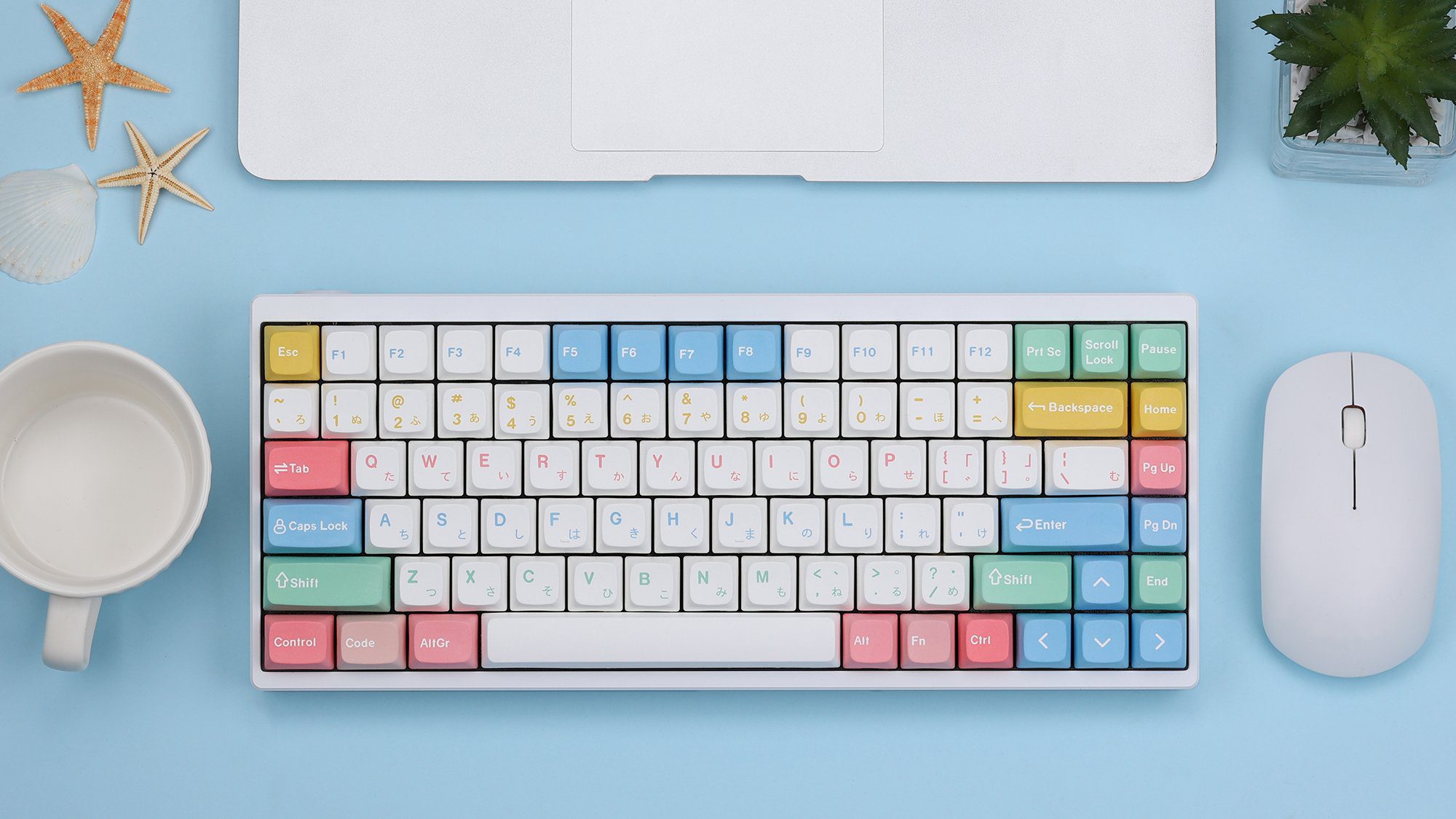 KBDfans 176 keys NP Profile 1950S Multi-Color Dye-Sub Keycaps Fit 63/64/67/68/104/108 Keys For Mechanical Keyboard