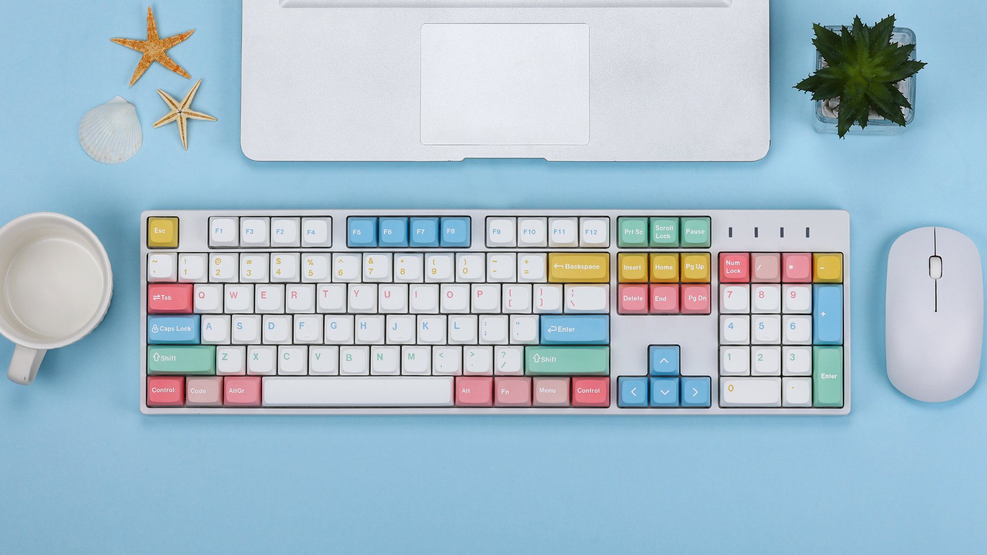 KBDfans 176 keys NP Profile 1950S Multi-Color Dye-Sub Keycaps Fit 63/64/67/68/104/108 Keys For Mechanical Keyboard