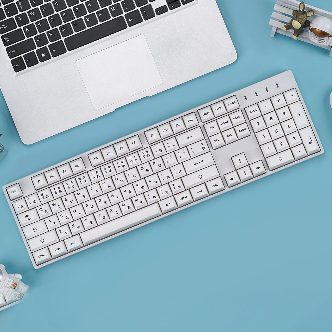 KBDfans KAT BOW 226 White PBT Dye-Sub Keycaps Set For MX Mechanical Keyboard 61/63/67/68/84/87/104 Layout